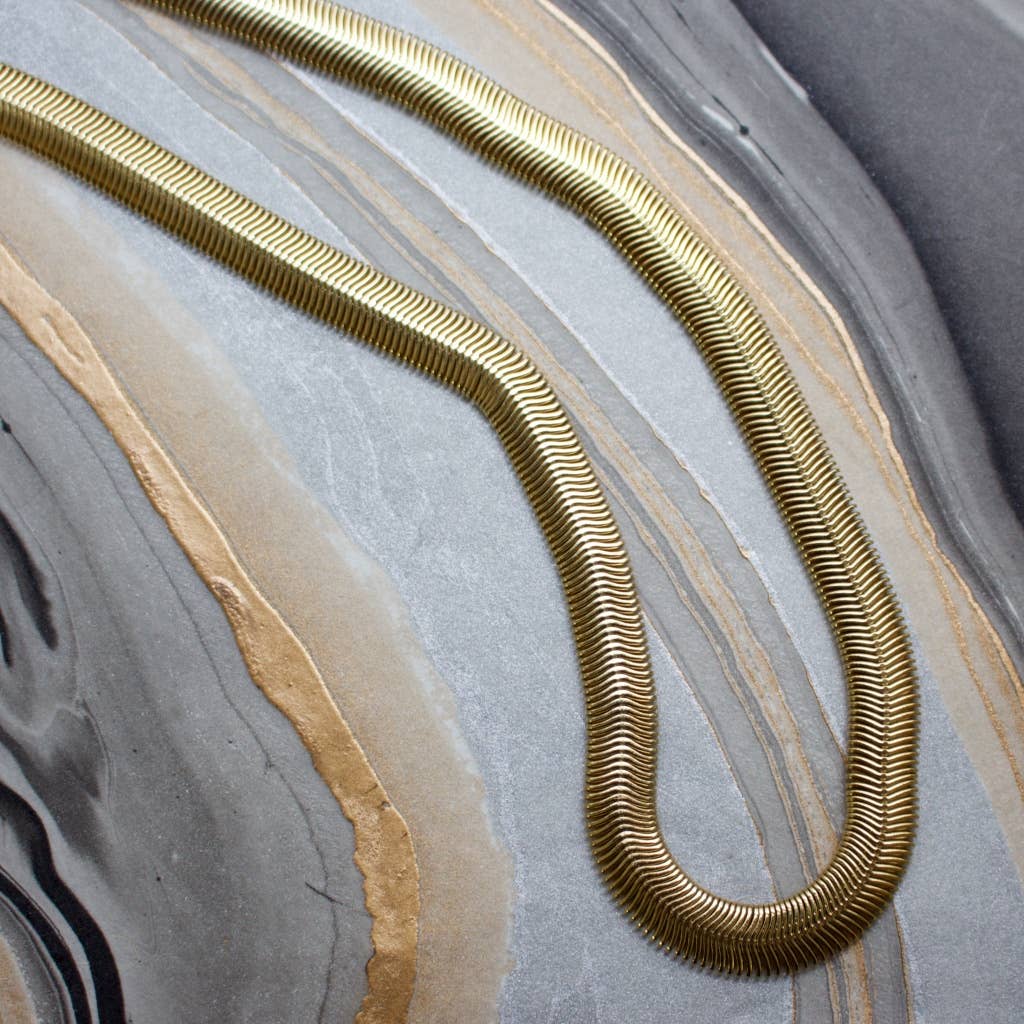 Guld Slinky Snake Kæde Halskæde|Guld|16" eller 19" for engroshandel på Faire1