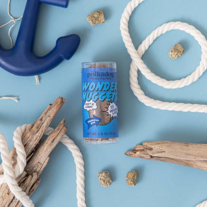 Pet Palette Distribution - Wholesale Pet Treats - Dog - Polkadog Wonder Nuggets White Fish & Kelp Mini Tube 2.5oz1