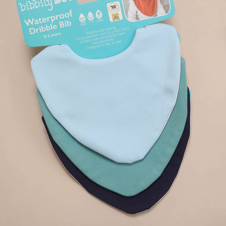 Starter Bib Set - Blue for wholesale by Bibbilyboo
