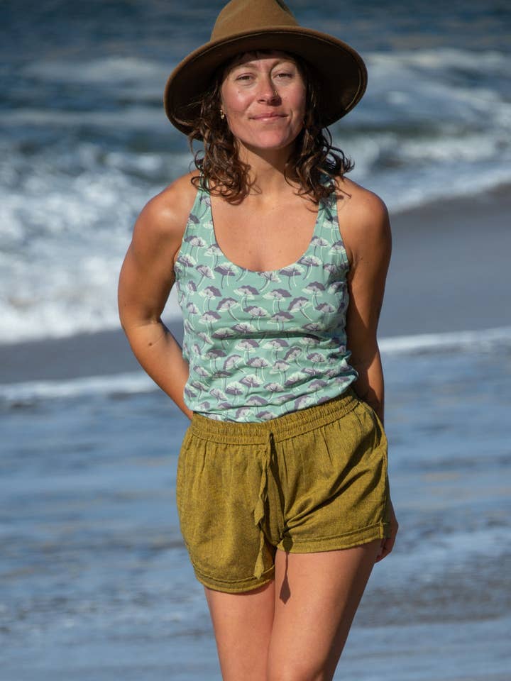 Camiseta orgánica de Gingko para venta al por mayor de Zig Zag Asian Collection