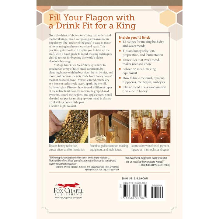 Fox Chapel Publishing - Wholesale Cookbook - Making Your Own Mead - 43 Recipes for Homemade Honey Wines