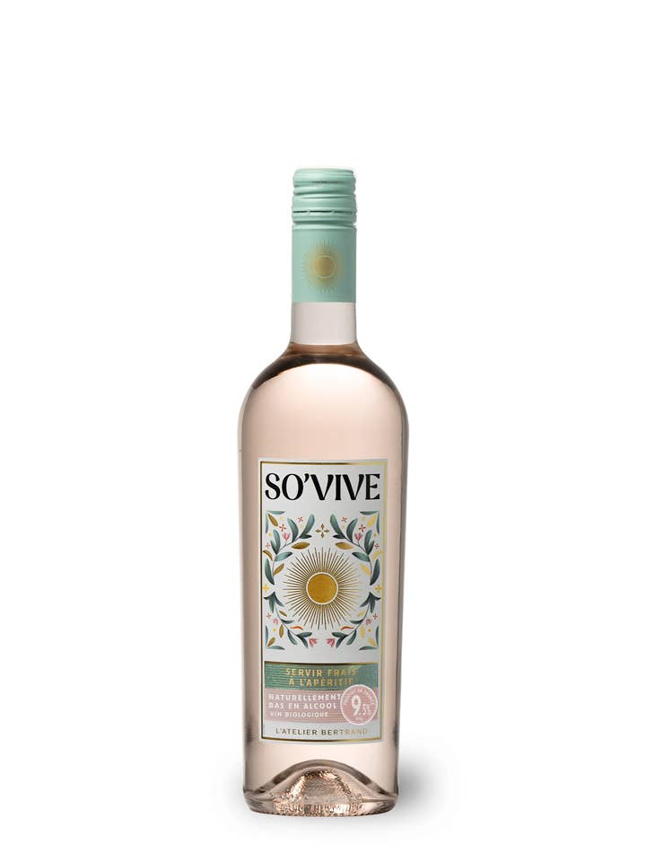 So’Vive 2025 vino rosato bio 75cl naturalmente a basso contenuto di alcol per la vendita all'ingrosso da parte di Gérard Bertrand