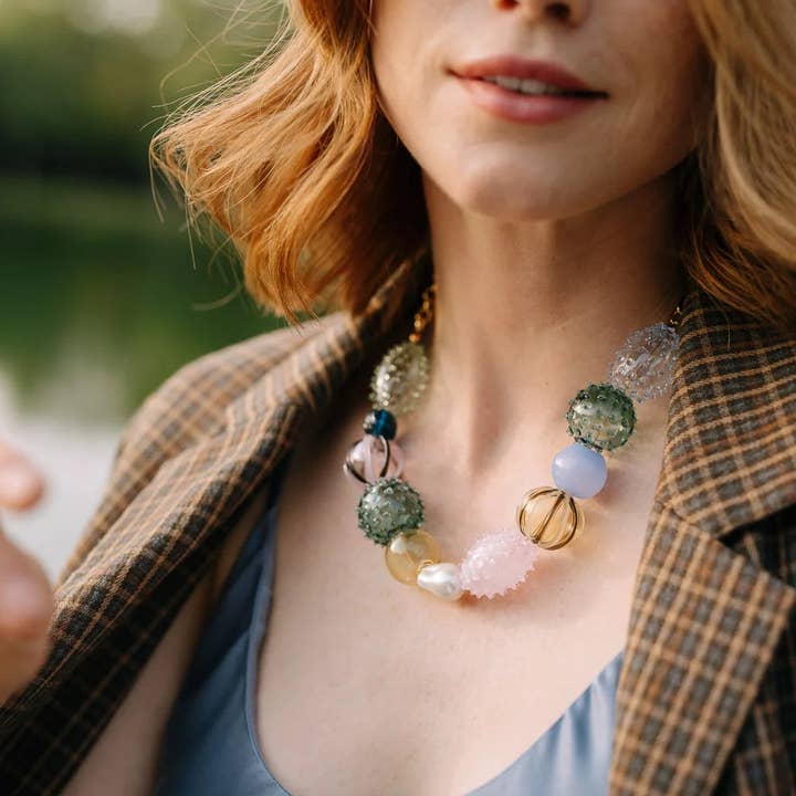 Noonday - Wholesale Beaded/Pearl Necklace - Iris Glass Blown Necklace2