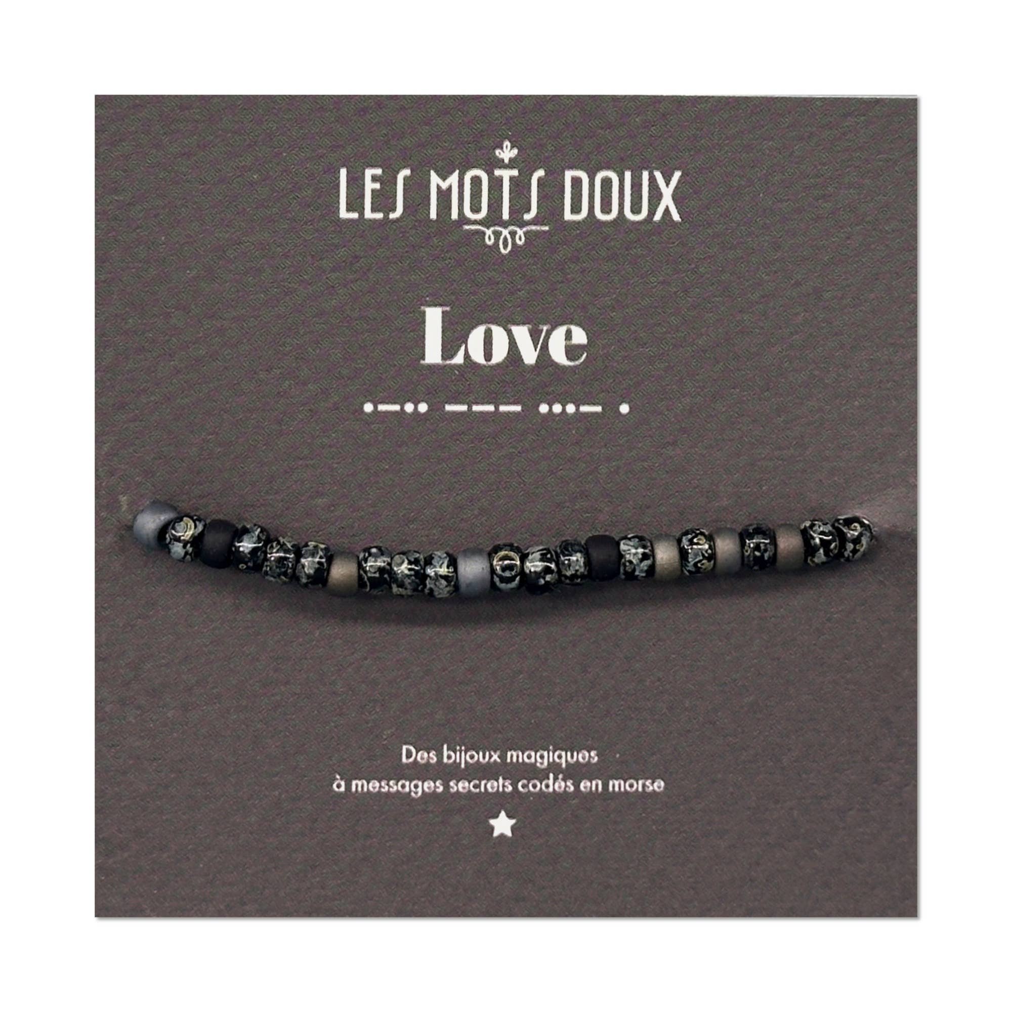 Les Mots Doux – wholesale Pärlarmband – Herrarmband med morsekod: Love1