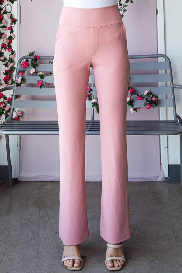 Pink Irene Wholesale - Wholesale Pants - Women's - PLUS FLARE PANTS WITH SIDE WAIST BAND AND POCKET18