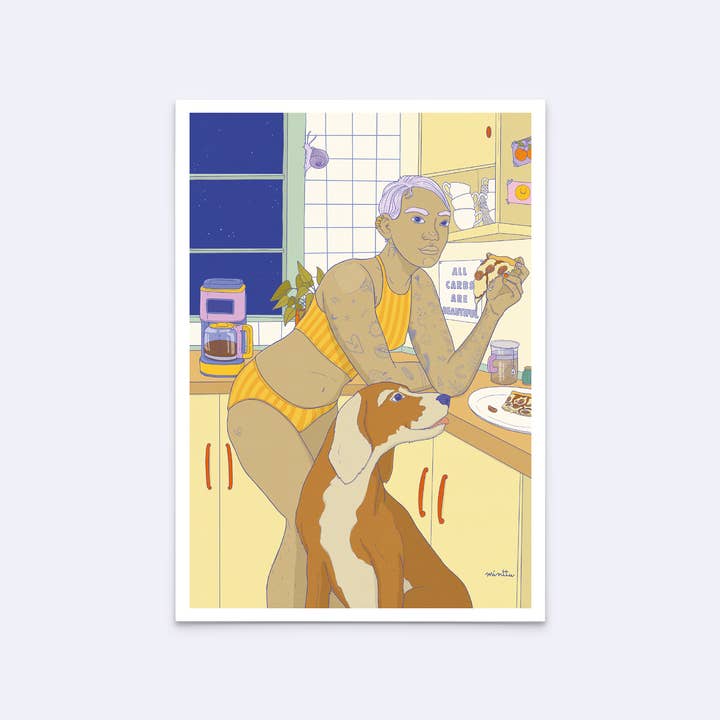 Art print "all carbs are beautiful" for wholesale by minttu illustrations