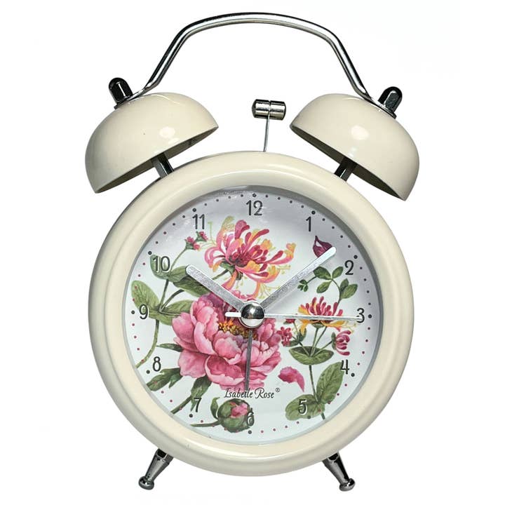 Retro alarm clock Peony 12x9 cm Isabelle Rose for wholesale by Isabelle Rose