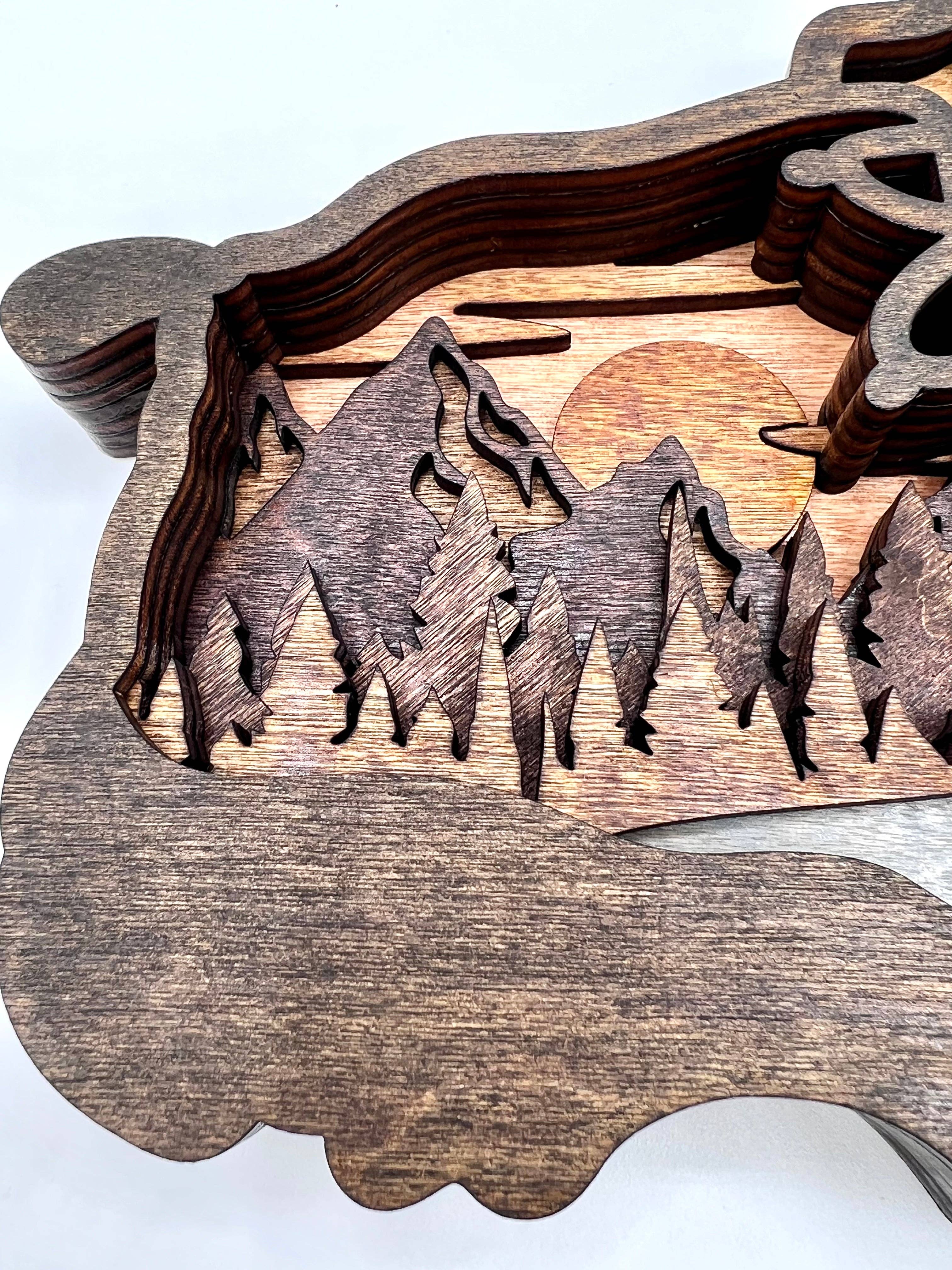 Lexo Creations - Wholesale Decorative Tabletop Object - Hiking Boot Multi-layered Wood6