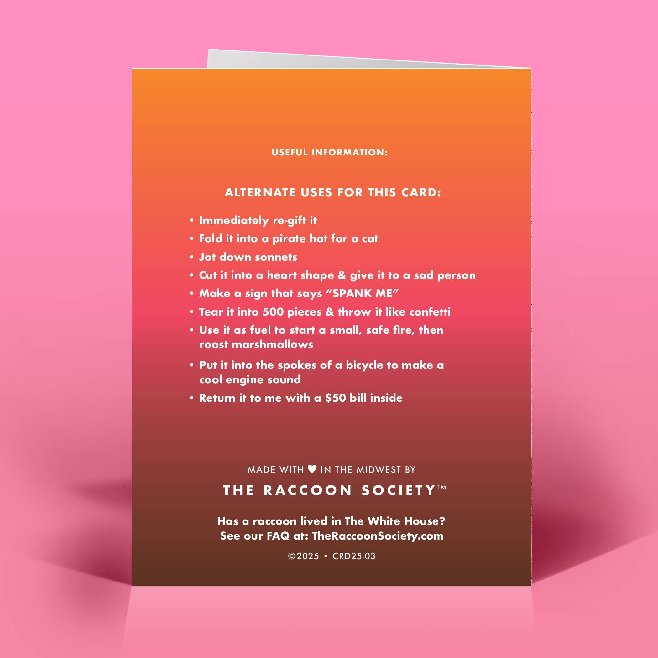 The Raccoon Society - Venta al por mayor Tarjetas de felicitación - Tarjeta de Ir al Infierno Todos los Días1