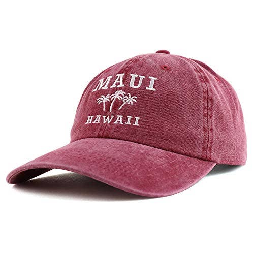 Trendy Apparel Shop - Venta al por mayor Gorra de béisbol - Unisex - Gorra de béisbol bordada Maui Hawaii con palmera34