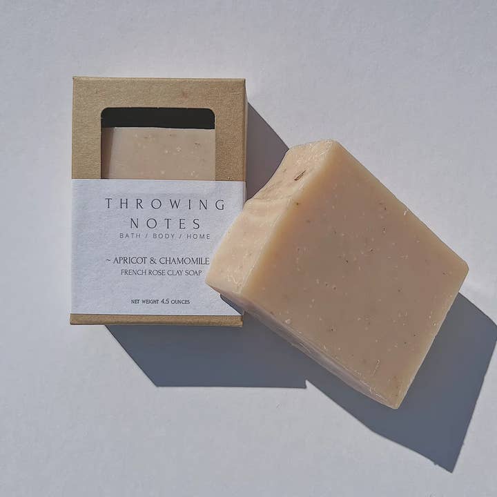 Throwing Notes - Wholesale Bar Soap - Apricot & Chamomile - French Rose Clay + Body Bar