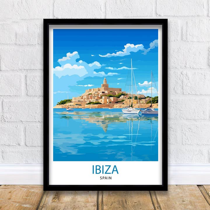 Ibiza Travel Poster Ibiza Wall Art Ibiza Home Decor Ibiza Illustration Travel Poster Gift For Ibiza Lovers Spain Travel Poster for wholesale by InkNPrintz