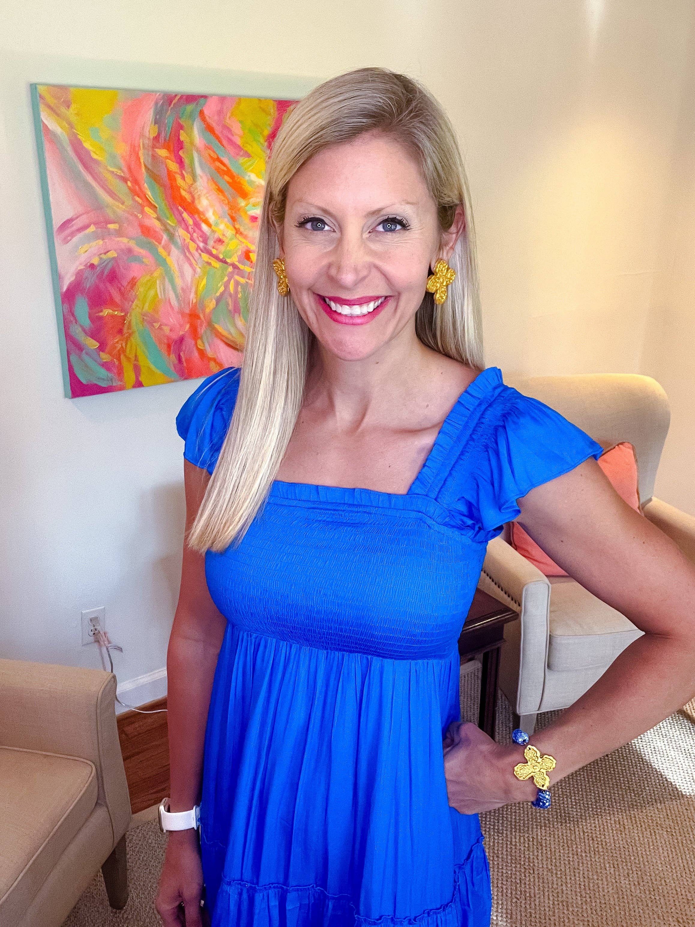 Hidden Truth Jewelry - Wholesale Beaded Bracelet - Blue & White African Glass with Susie Cross5