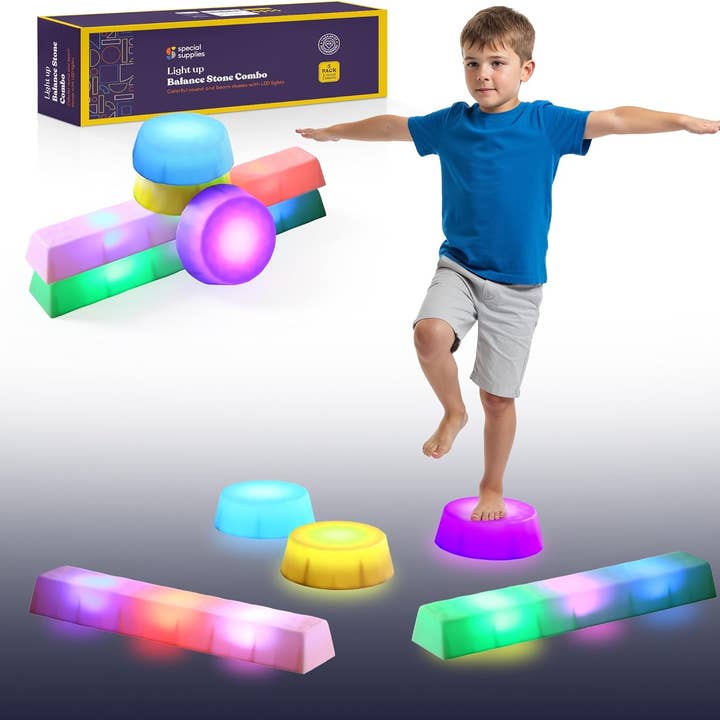 Special Supplies LED Stepping Stones for Kids – Light-Up Balance Blocks – Promote Coordination, Balance, Strength for Toddlers & Children – Durable Non-Slip Rubber, Safe Indoor & Outdoor Play for wholesale by Special Supplies