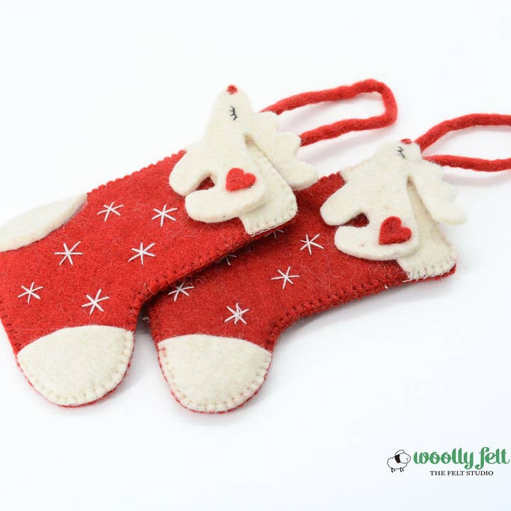 Woollyfelt - Wholesale Holiday Stocking - Handmade Felt Reindeer Christmas Stocking Eco-Friendly Decor4