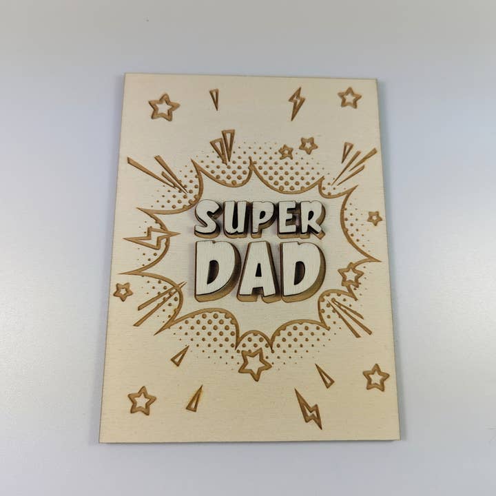 Chikai Shop - Wholesale DIY craft kit - DIY Father's Day card wood with paint and brush dads gift6