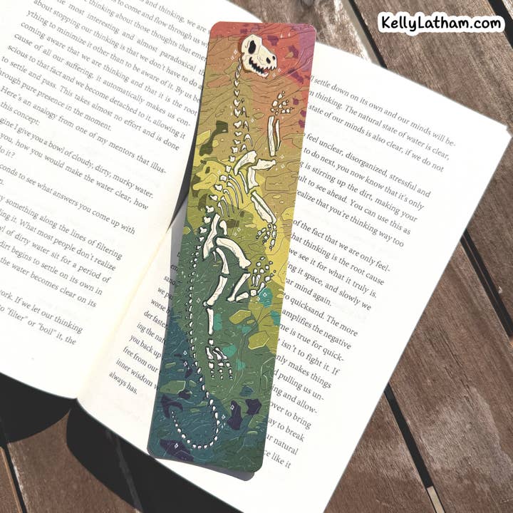 Dinosaur Fossil Bookmark Natural History Museum Gift for wholesale by Kelly Latham Art