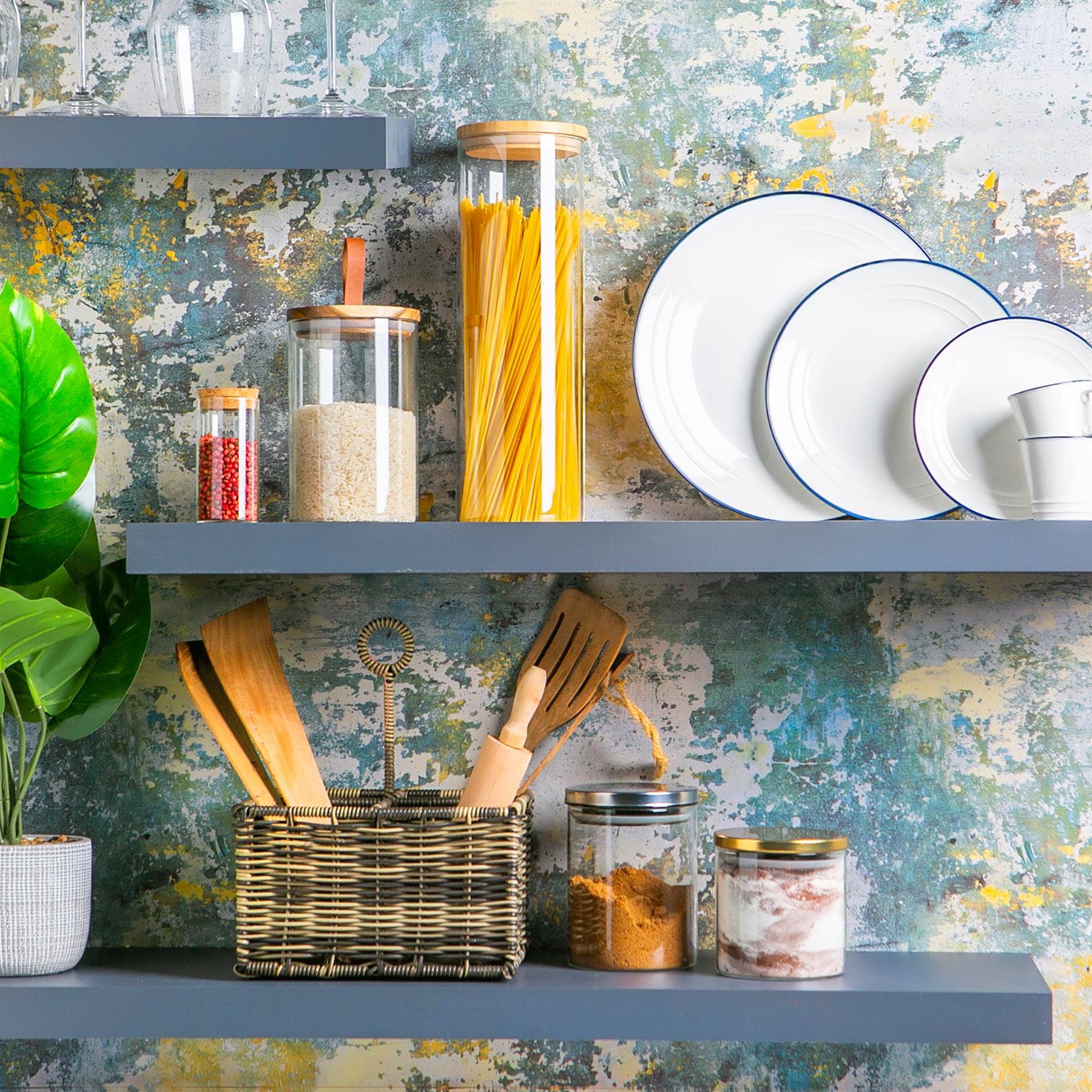 Rinkit Ltd – Großhandel Einmachglas – Argon Tableware Vorratsglas mit Metalldeckel, 2 l, goldfarben3