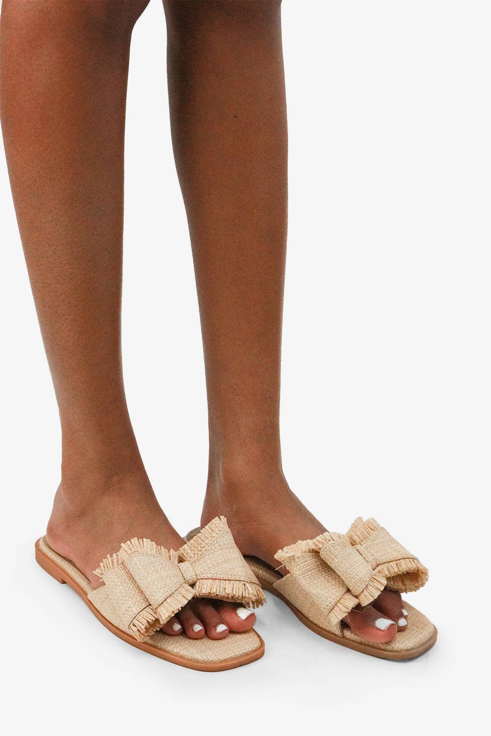 Lemonade Shoes - Wholesale Sandals - Women's - RESORT STAY -  Raffia Bow Sandals, Beach Slide, Summer Flat20