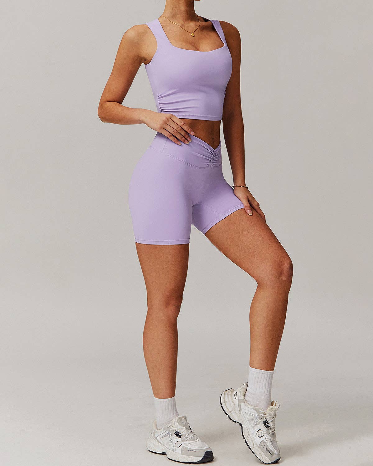React Activewear - Wholesale Athletic Top - Women's - Lyra Crop Top - Purple4