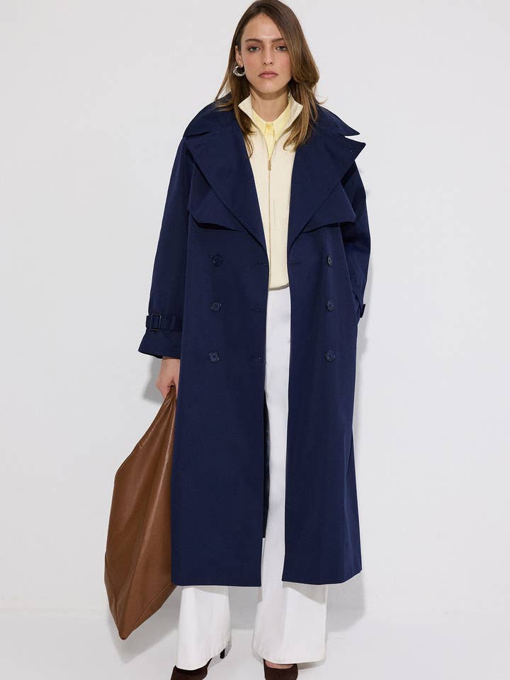 Doppelreihiger Maxi-Trenchcoat für den Großhandel von Touché Privé