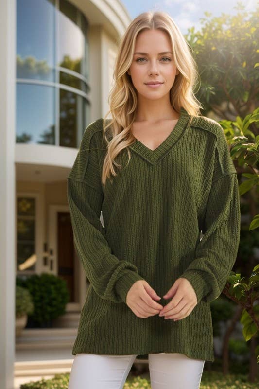 HEIMISH - Wholesale Tunic - Women's - ET7650-24 LONG PUFF SLEEVE SOLID TOP6