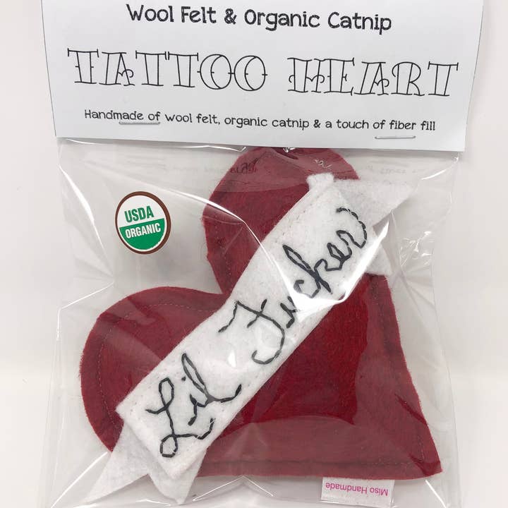 Miso Handmade - Wholesale Pet Toy - Cat - Bad Ass / Lil Fucker Catnip Heart Toy