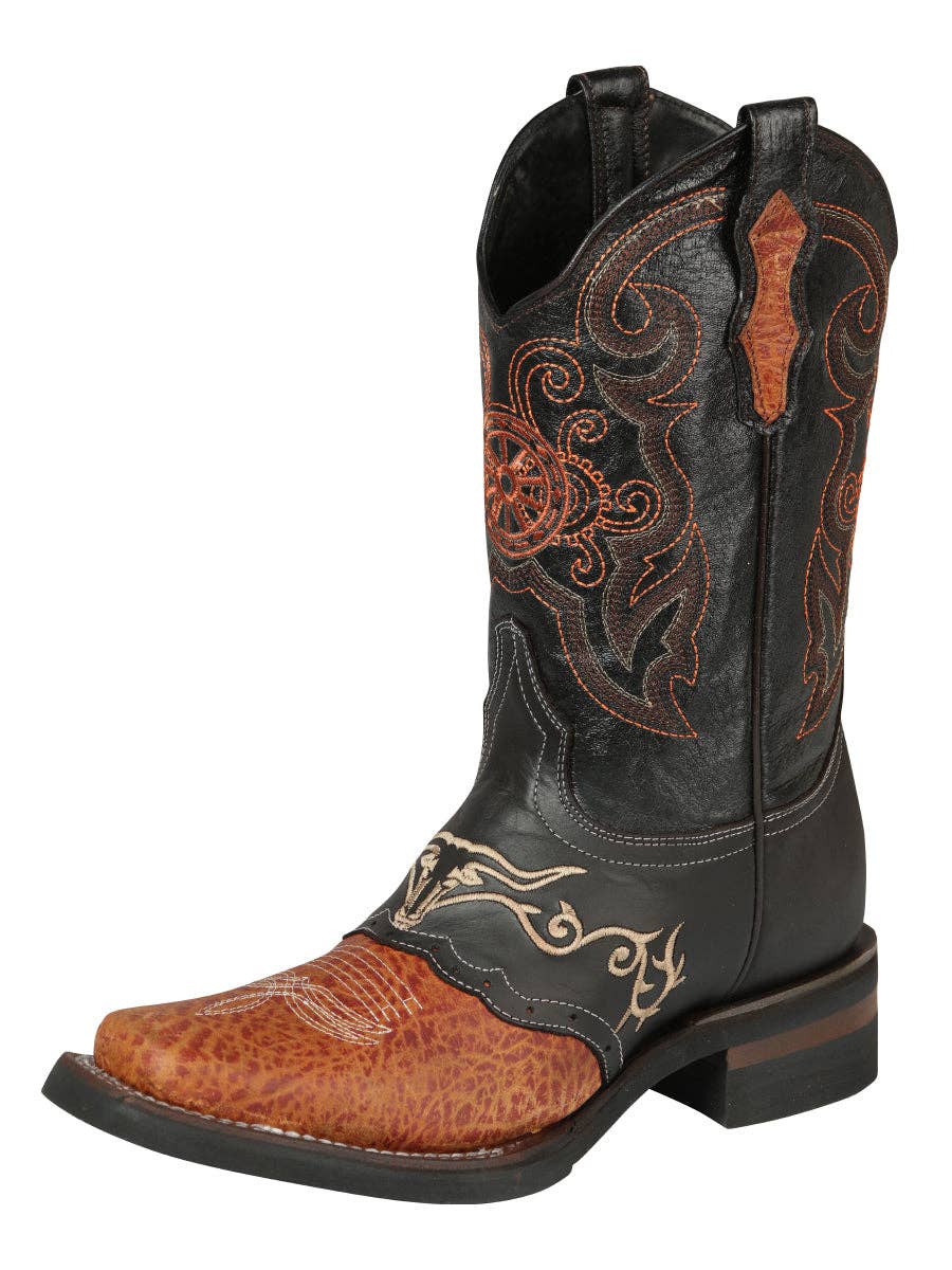 El General Western Wear – Großhandel Cowboystiefel – Herren – El General Rodeo-Stiefel – Crazy Wine mit Stickerei 406670