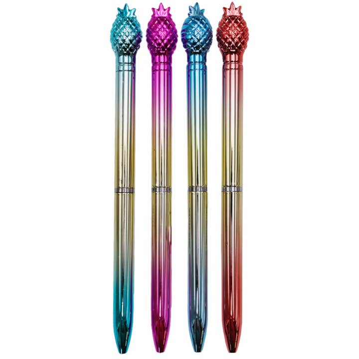 Cap Zone - Wholesale Pen - Pineapple Ombre Metallic Gloss 48 Bundle Set Ball Point Pen