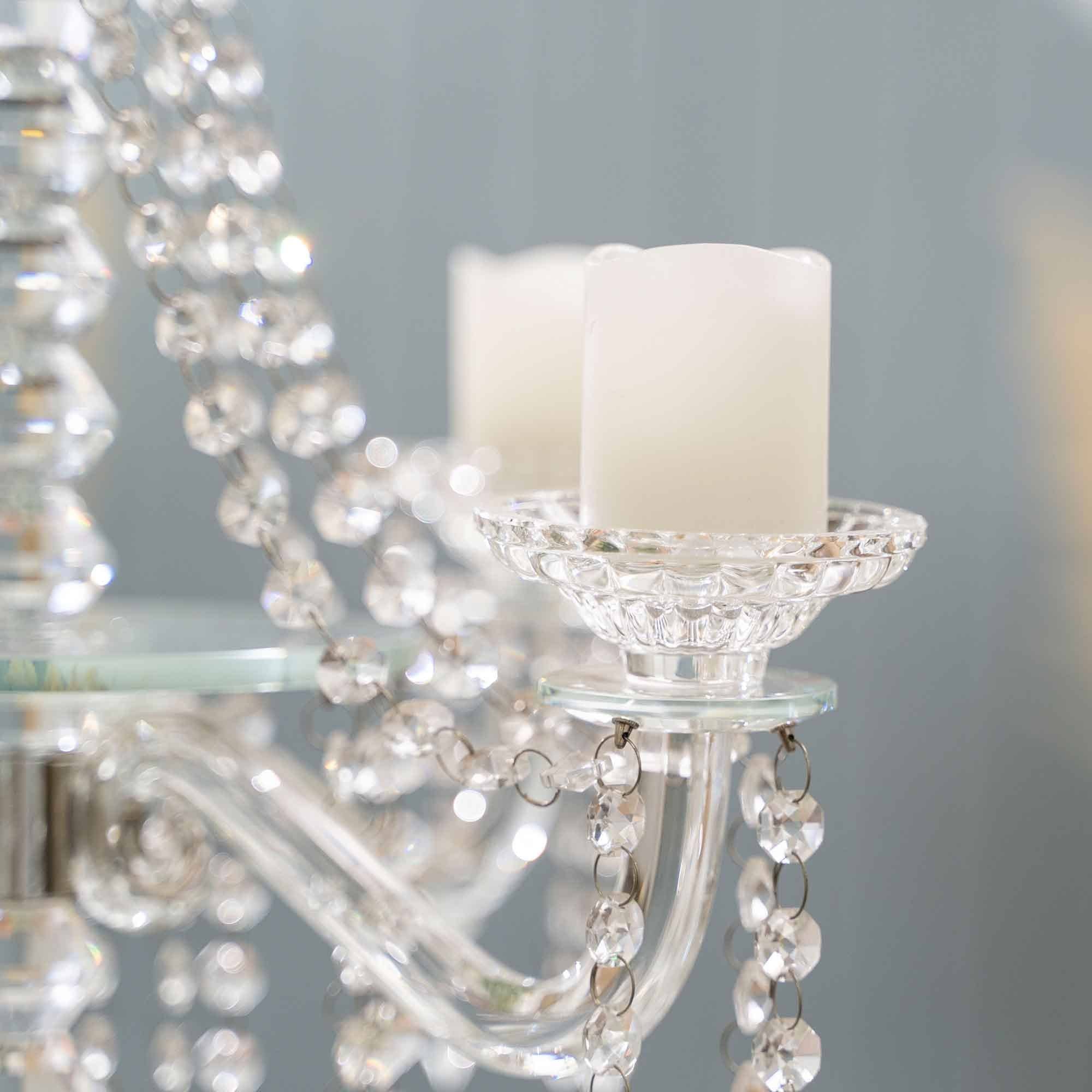 Portofino International Trading, USA - Vente Bougeoirs - Candélabre en perles de cristal avec grand bol à fleurs de 30,5 pouces6