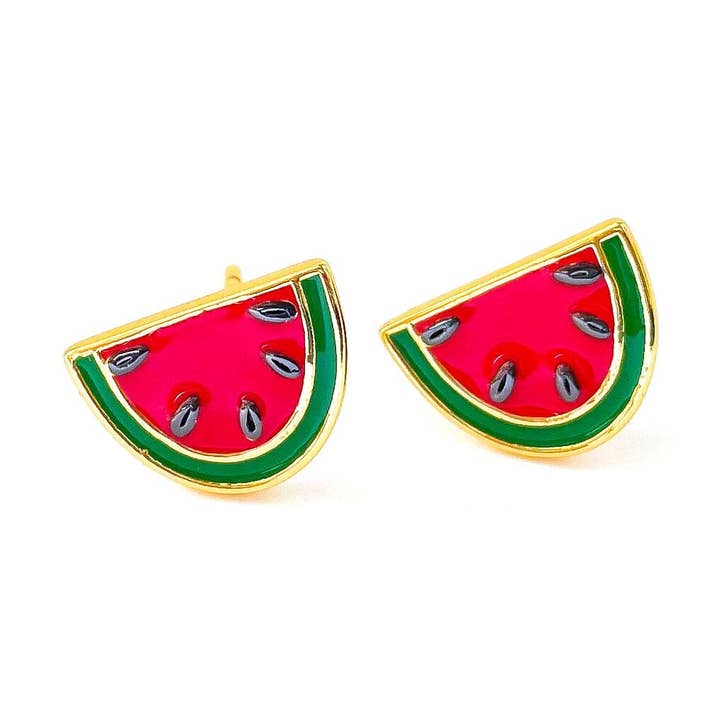Watermelon Enamel Earrings for wholesale by Jenny Lemons