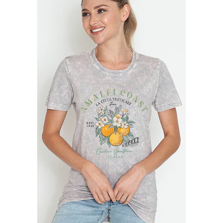 MINEB - Wholesale Screen Printed T-Shirt - Women's - AMALFI COAST ITALIA CITRUS BLOOM MINERAL WASH TEE2