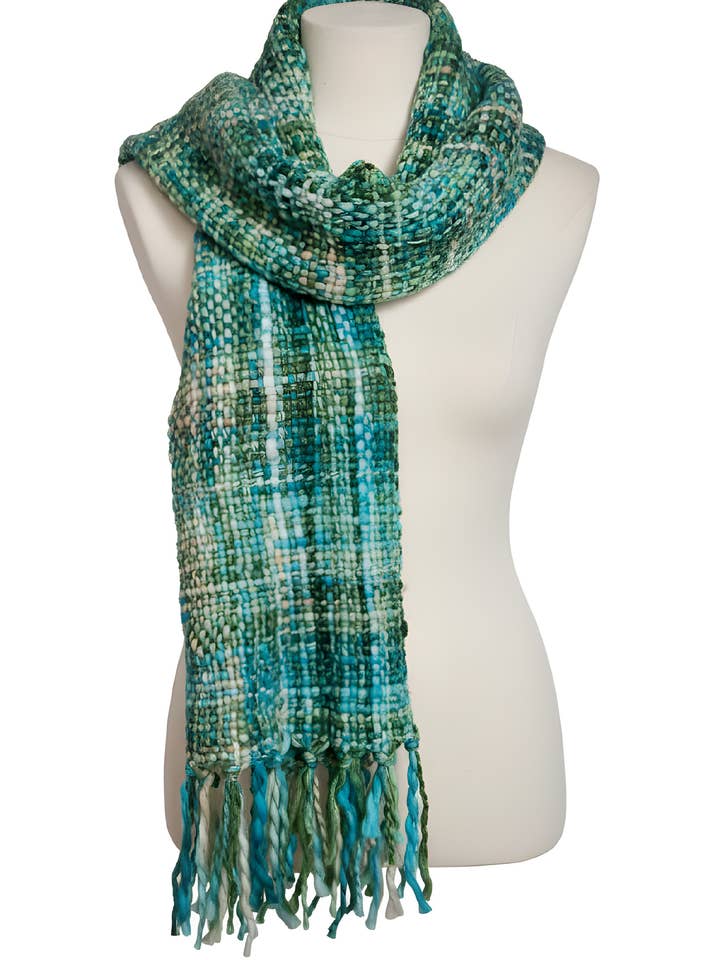 Ladies Chunky Tweed Soft Winter Scarf - Aqua for wholesale by Cool Trade Winds