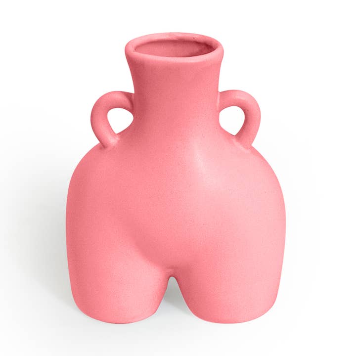 Pink Small "Love Handles" Booty Vase for wholesale by McGowan & Rutherford Ltd
