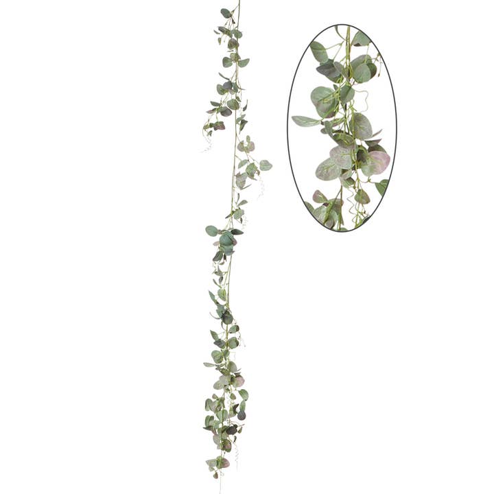 Artificial Silver Dollar Eucalyptus Garland - Green for wholesale by Portofino International Trading, USA