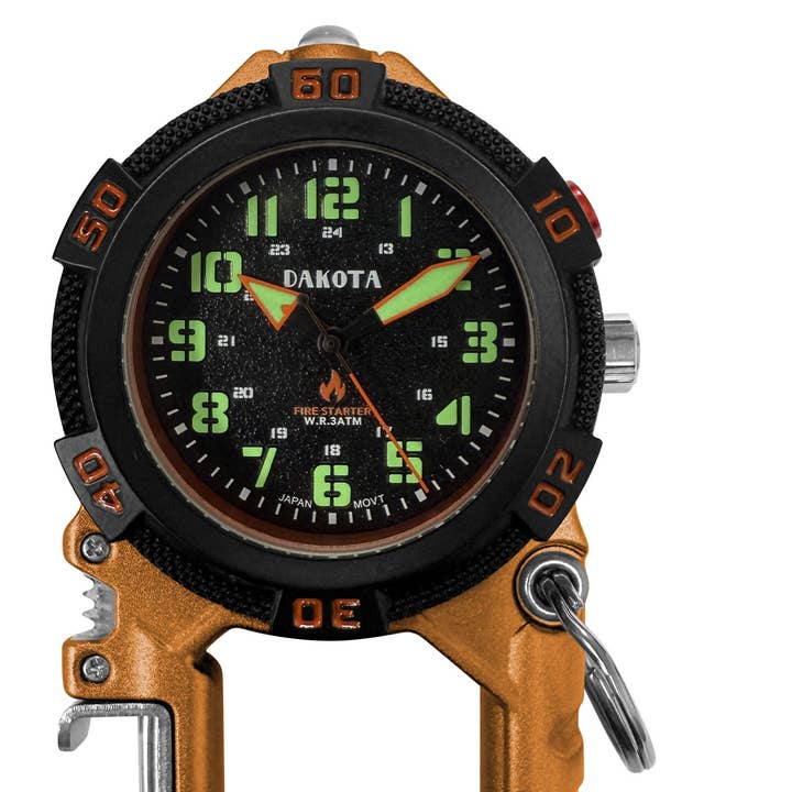Dakota Flint Clip, Bottle Opener & Firestarter - Orange for wholesale by Dakota (Dakota Watch Company)