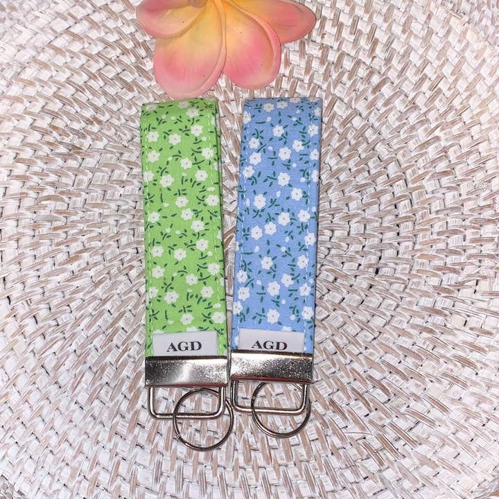 Handmade Key Fob for ID, Keys, Cell Phone - Limited Edition - Calico Flowers for wholesale by Ann Gregory Designs LLC