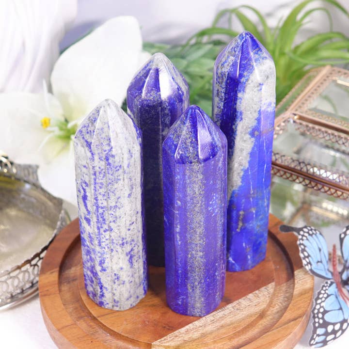 Medium Lapis Lazuli Tower B grade - Lapis Lazuli Points for wholesale by Natures Artifacts Inc