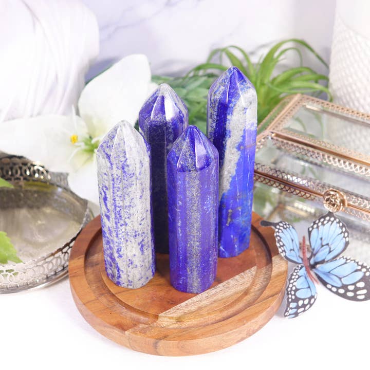Medium Lapis Lazuli Tower B grade - Lapis Lazuli Points for wholesale by Natures Artifacts Inc