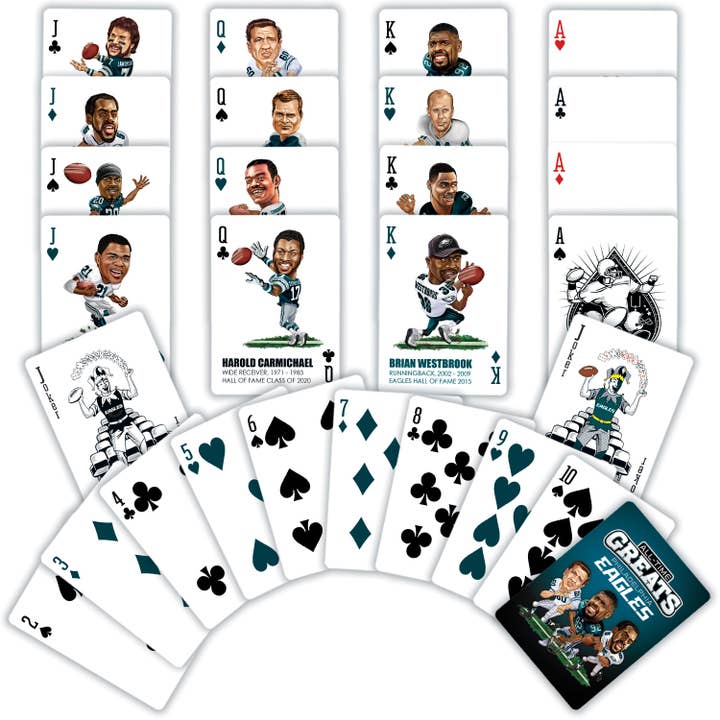 Masterpieces Puzzles - Wholesale Playing Cards - Philadelphia Eagles All-Time Greats Playing Cards