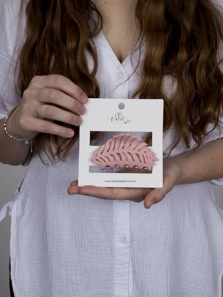 Claw Clip -- Leaf - Blush for wholesale by Nakoa The Label