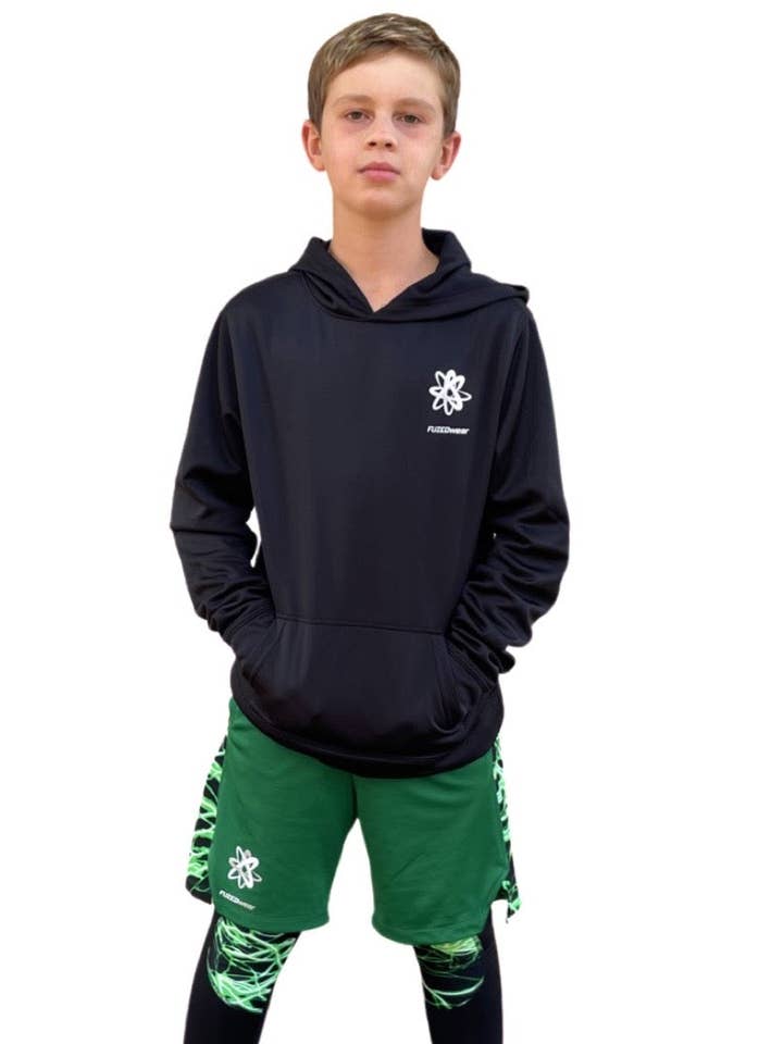 Blaze Performance Fleece Hoodie- Black for wholesale by FUZEDwear