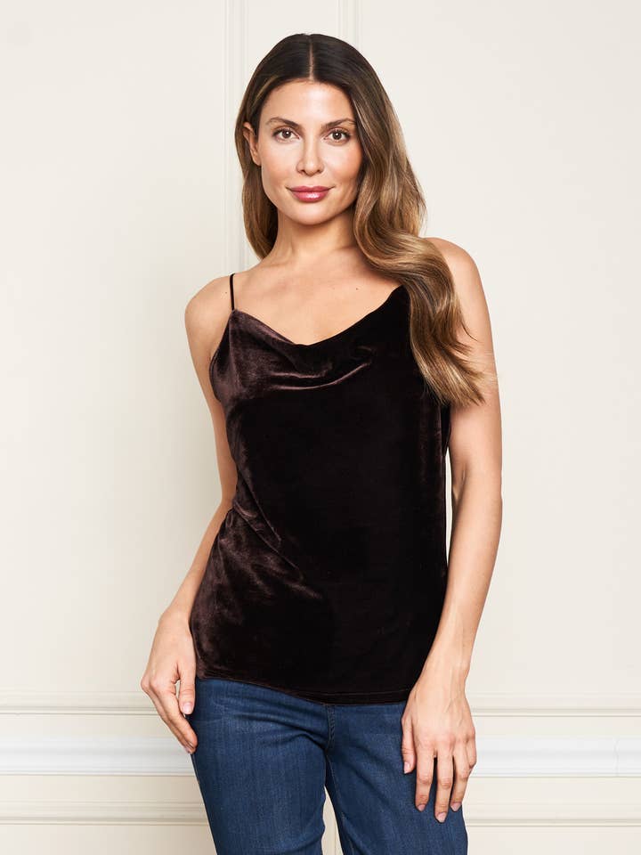 Paparazzi - Wholesale Camisole - Women's - 3656-MAT Stretch Velvet Cowl Neck Camisole6