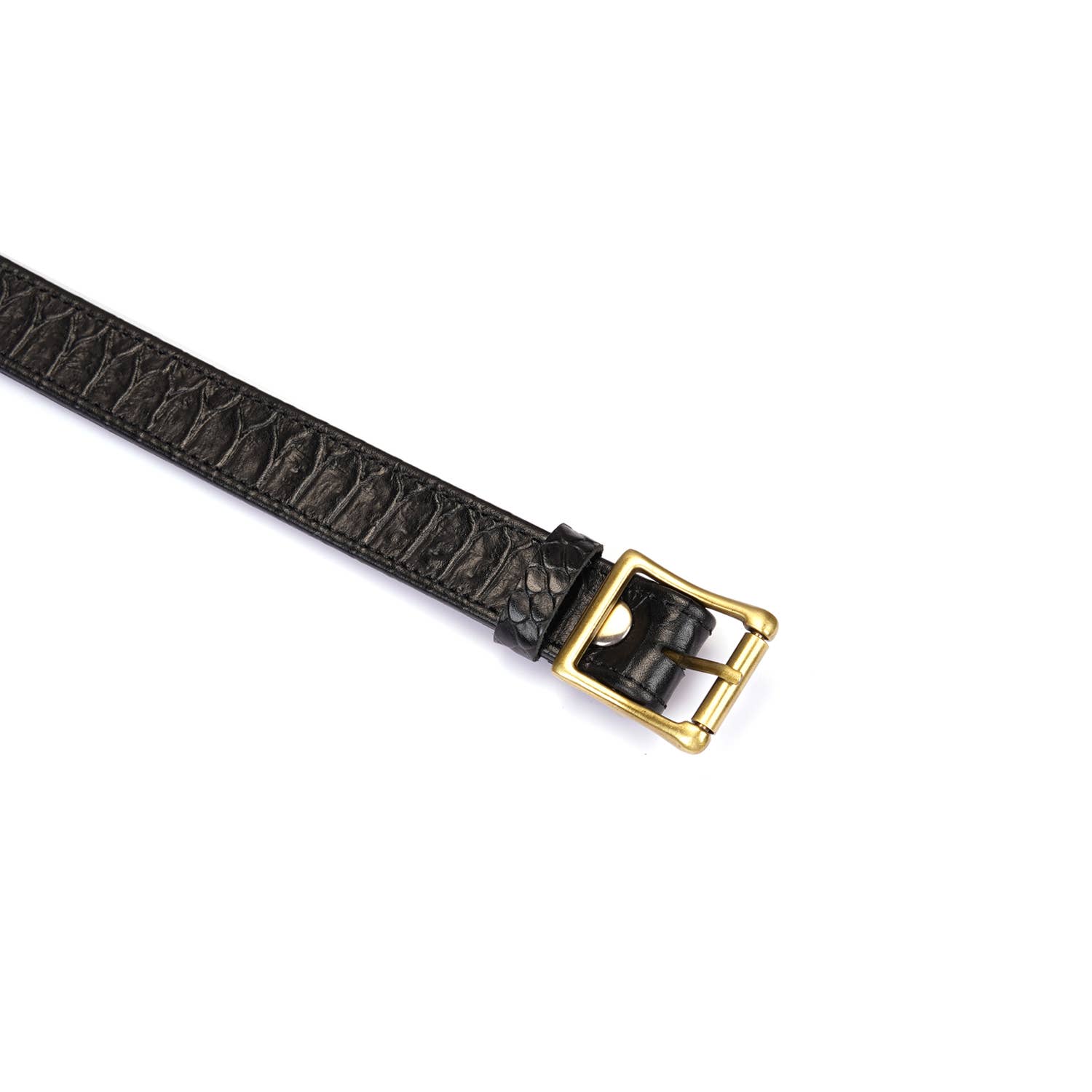 Liebe Seele - Wholesale Pet Collar - Cat/Dog - Crocodile Noir: Black Leather Collar with Chain Leash3
