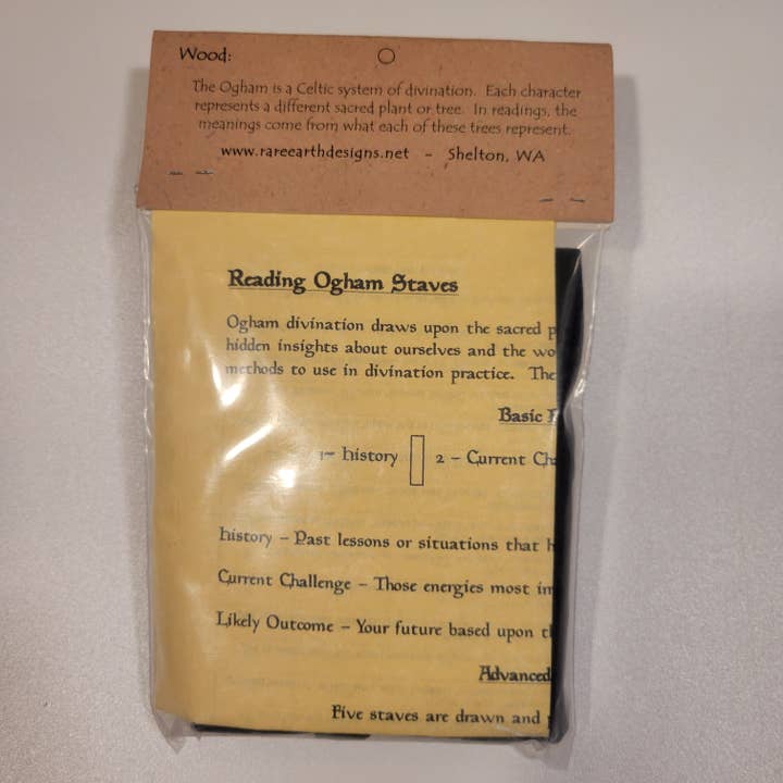 Rare Earth Designs - Vente Cartes de tarot - Bâtonnets Ogham Celtiques en Érable Gravés pour Divination, Psychique2