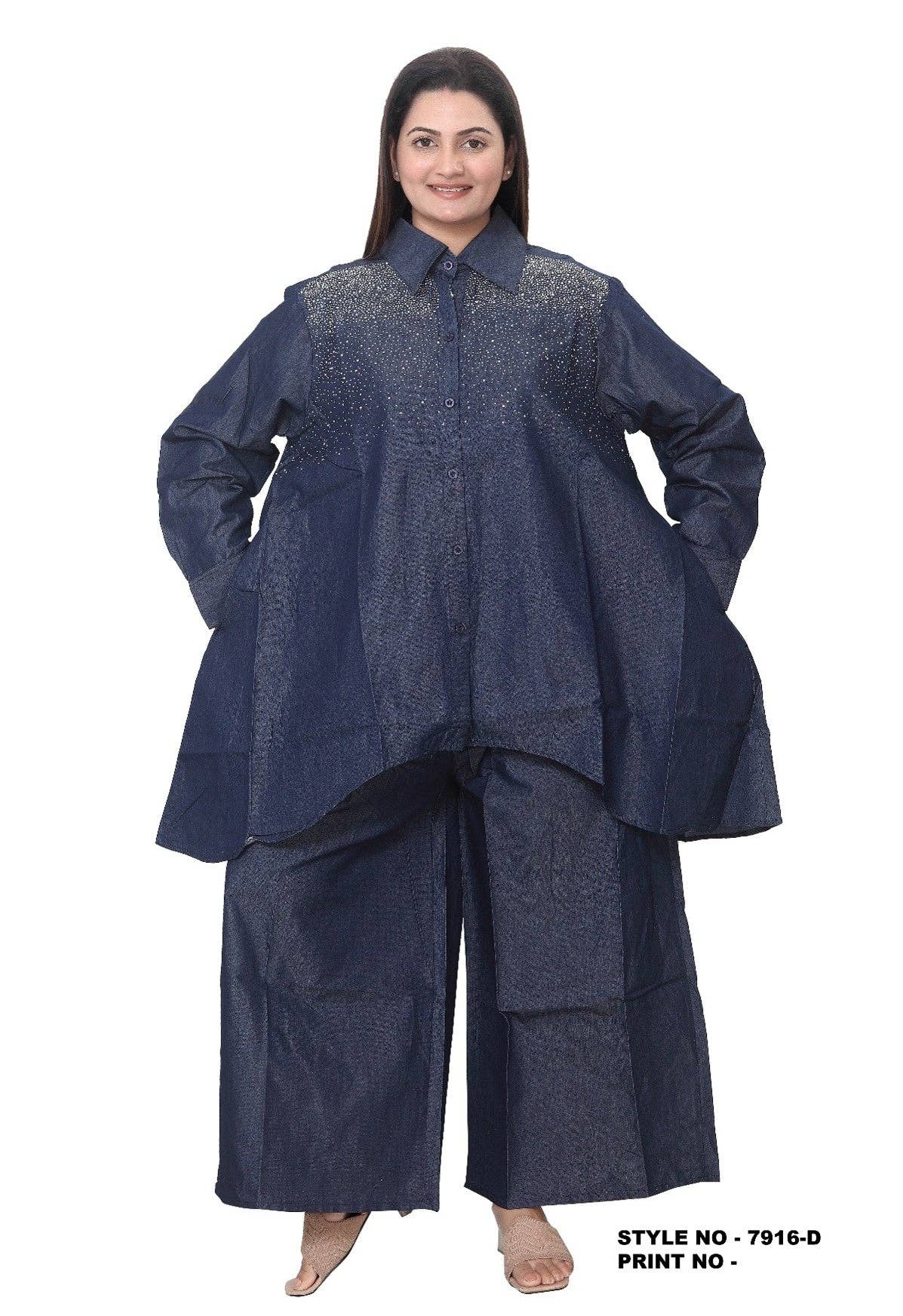 Denim 7904D - Authentic African Print 2pc Top + Pant Set for wholesale on Faire1