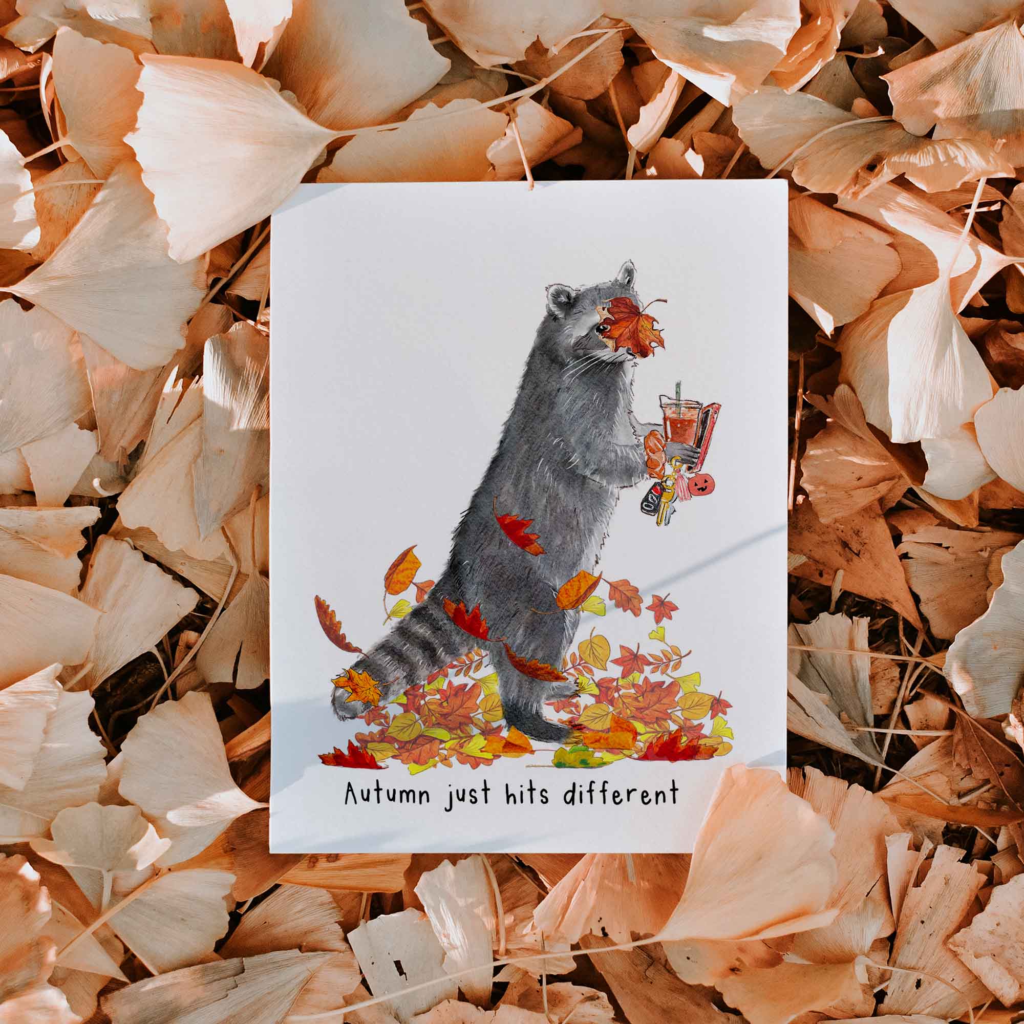 Liyana Studio - Venta al por mayor Tarjetas de Acción de Gracias - El otoño se siente diferente - Tarjeta divertida de Acción de Gracias3