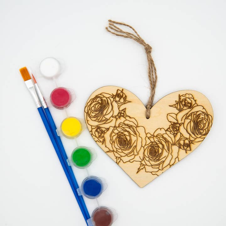 Jennifer Schiano Studio - Wholesale DIY Craft Kit - Paint Your Own Kit: Floral Heart Hangers4