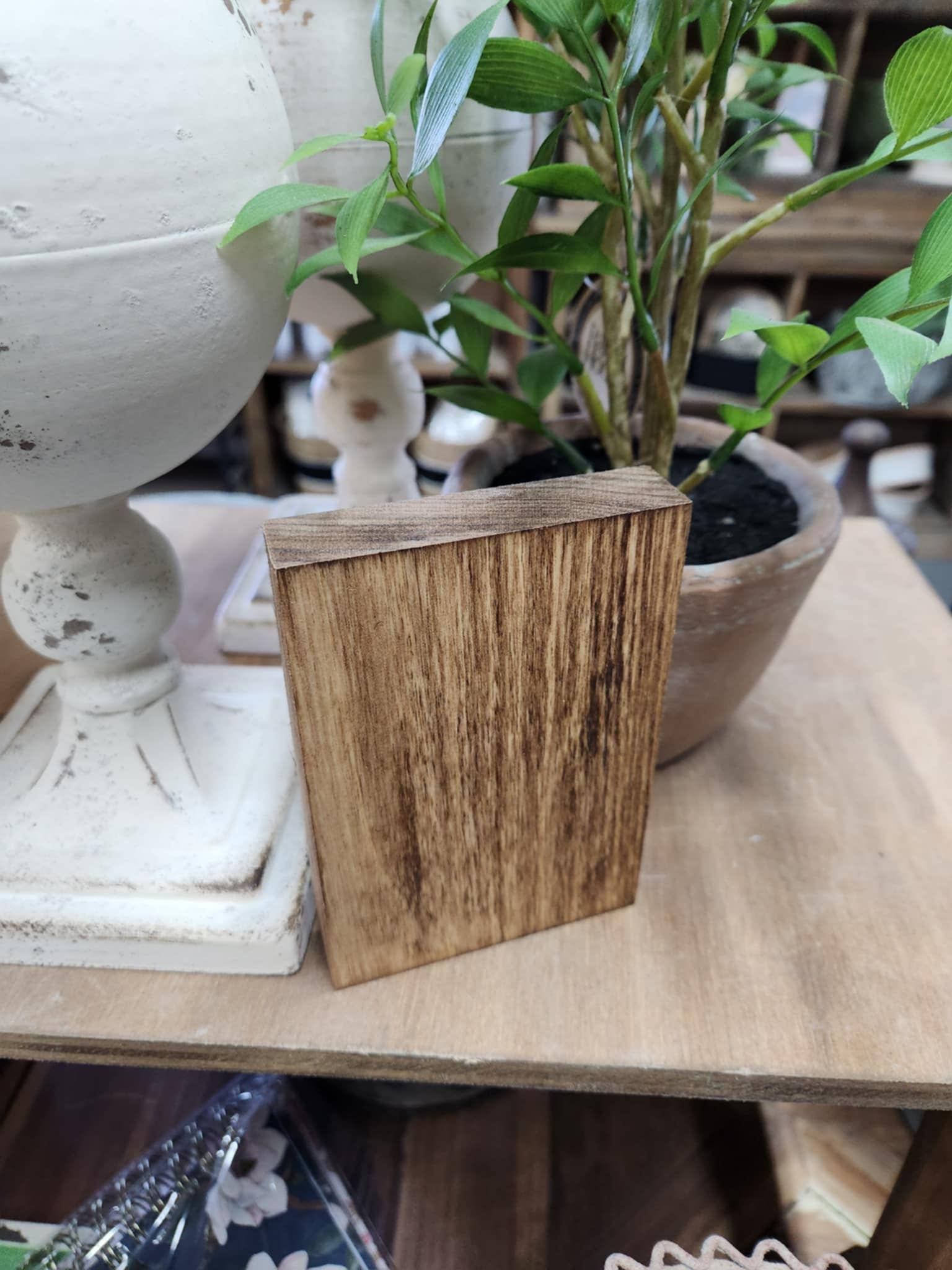 Redeemed Decor - Wholesale Christmas Wall Art - 3.5x5" Printed Block Santa With Cows2