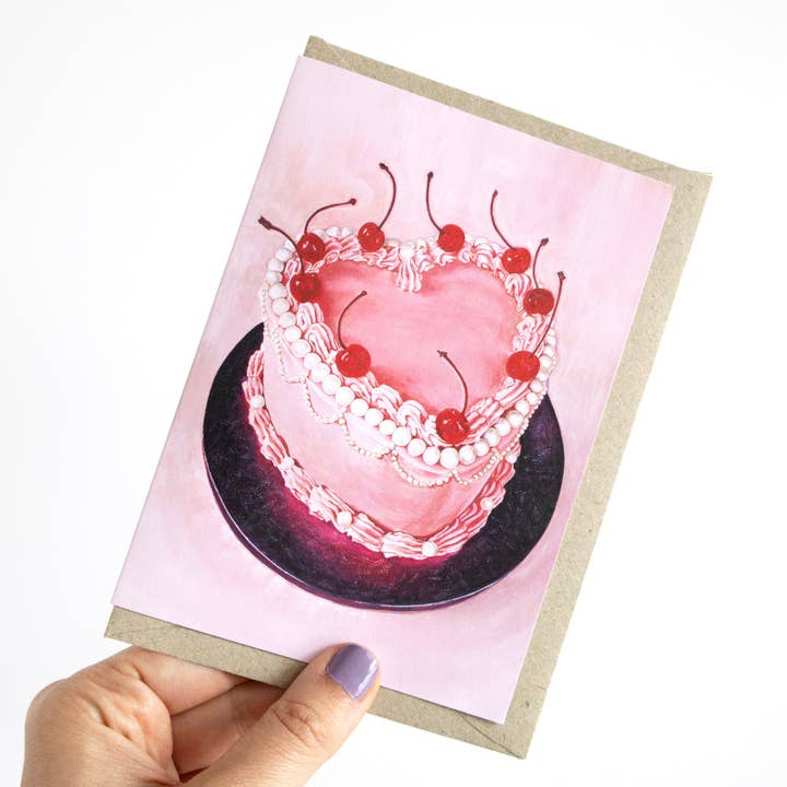 Julia Ockert - Wholesale Birthday card - Pink Princess Cake Greeting Card1